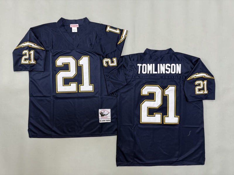 Men 2025 Los Angeles Chargers #21 Tomlinson blue Throwback Limited NFL Jersey style 001->los angeles chargers->NFL Jersey